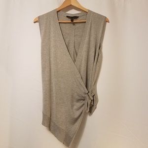 BCBG ksana sleeveless silk cashmere gray knit top